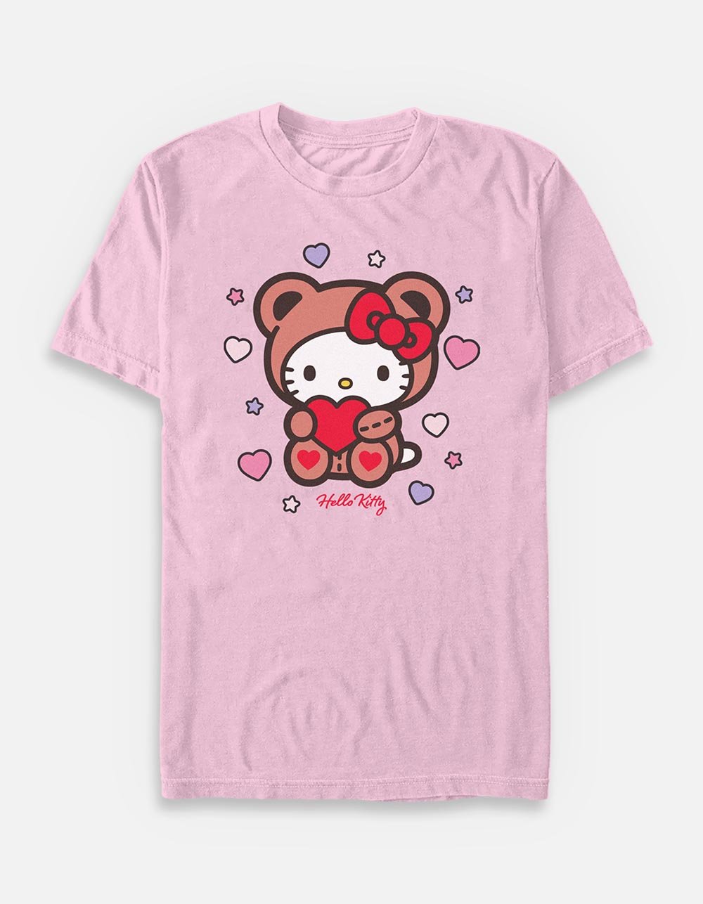 HELLO KITTY Valentine Bear Unisex Tee - LIGHT PINK