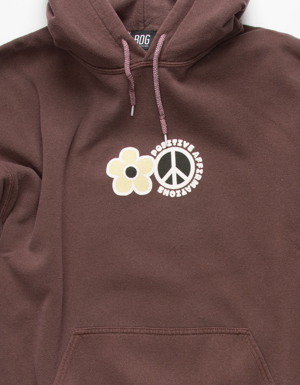 BDG Urban Outfitters Flower Peace Mens Hoodie - CHOCOLATE | Tillys