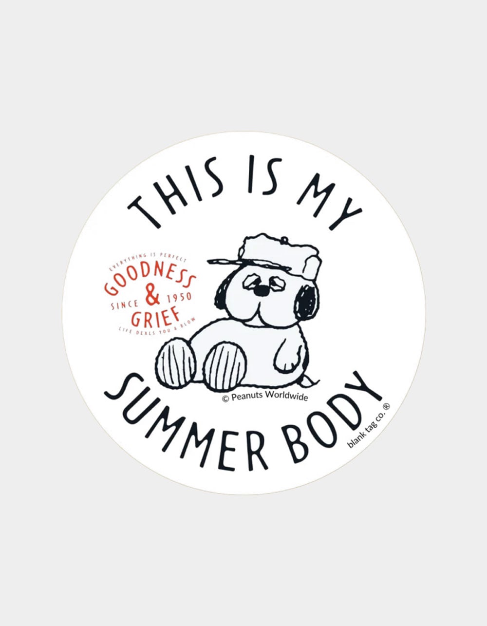 BLANK TAG CO. Peanuts This Is My Summer Body Sticker - MULTI