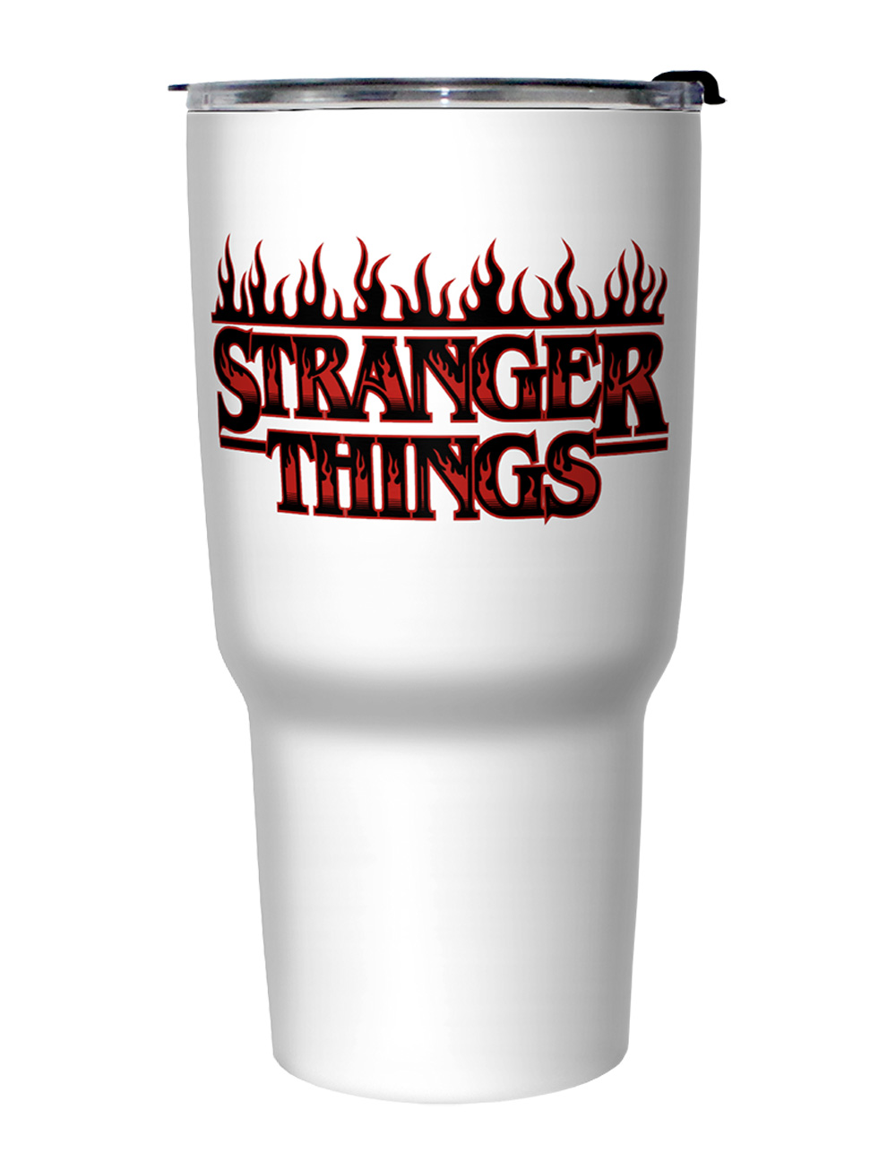 STRANGER THINGS 27 oz Flame Logo Travel Mug - WHITE