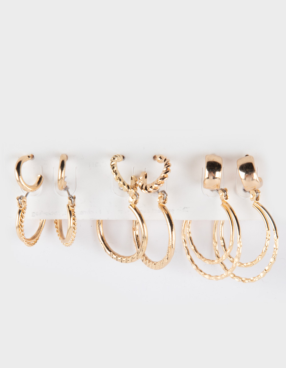 FULL TILT 6 Piece Hoop Earring Set - GOLD