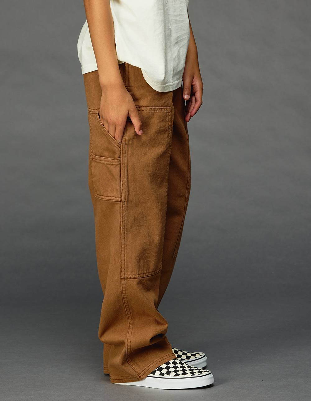 RSQ Boys Straight Twill Utility Pants - TOFFEE