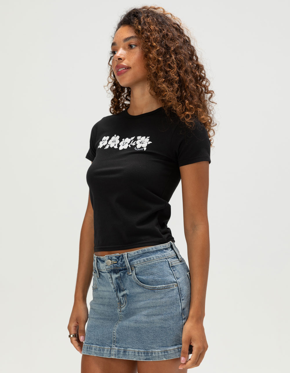 RIOT SOCIETY Hibiscus Womens Baby Tee