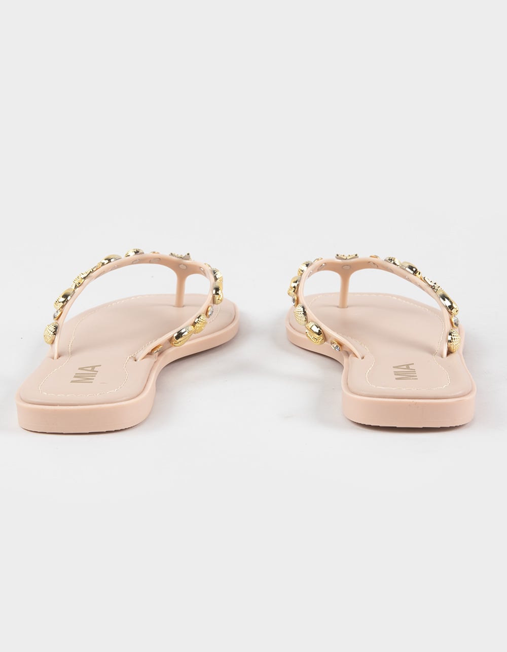 MIA Shell Tulah Womens Jelly Flip Flops - NUDE