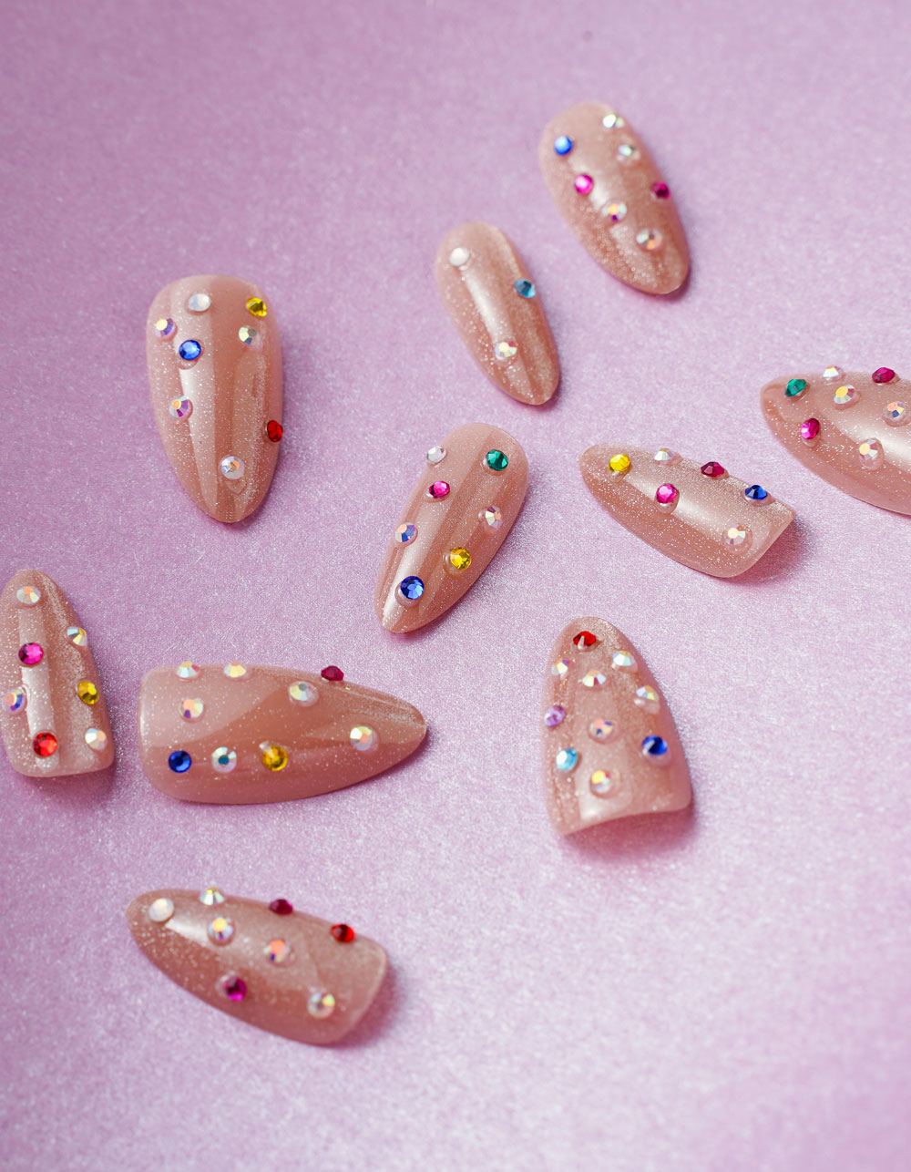 NEVER HAVE I EVER Crystal Rain Press-On Nails - MULTI