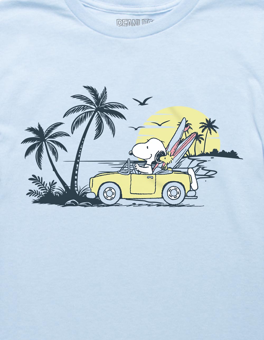 PEANUTS Snoopy Surf Trip Unisex Kids Tee - LIGHT BLUE