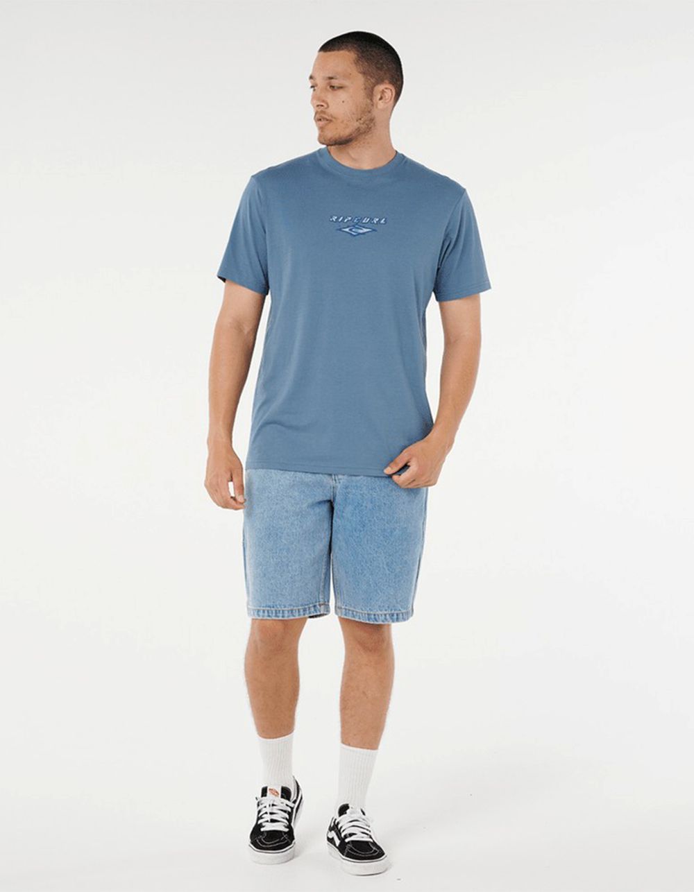 RIP CURL Faded Out Mens Tee - BLUE TONAL