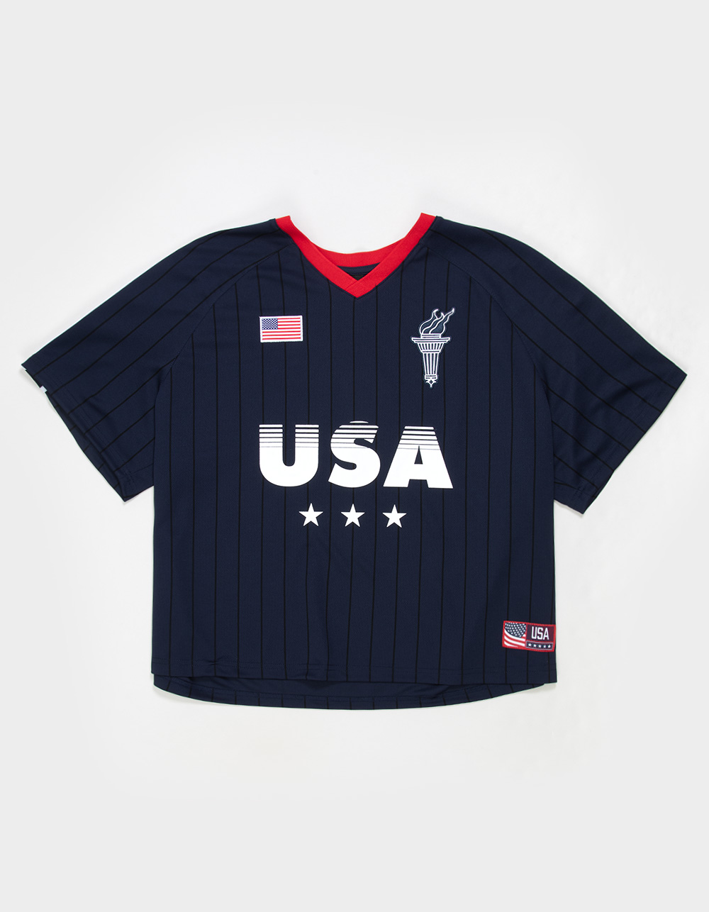 RSQ Mens USA Baggy Crop Soccer Jersey - NAVY