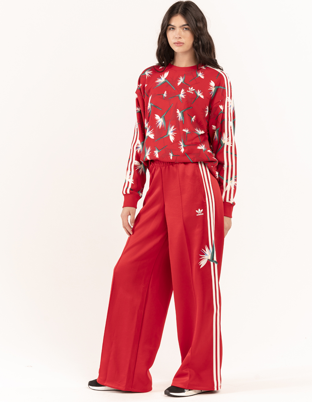 ADIDAS Thebe Magugu Womens Wide Leg Sweatpants RED Tillys