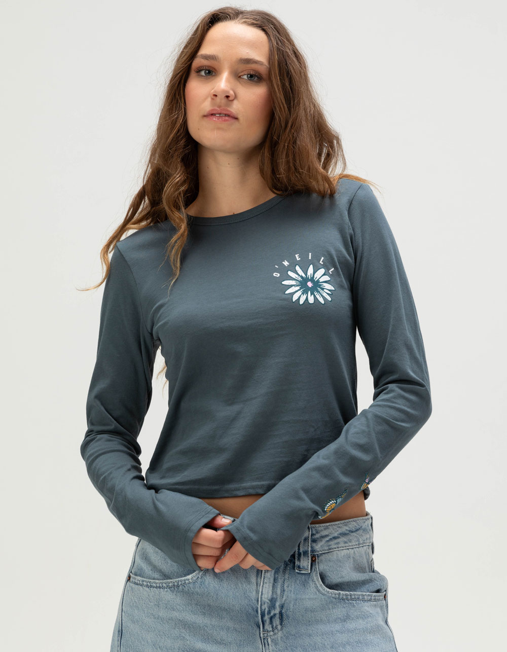 O'NEILL Pacific Bloom Womens Long Sleeve Tee - SLATE BLUE