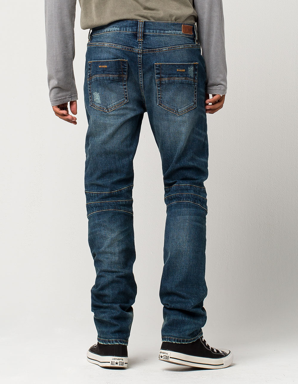 RSQ London Moto Mens Ripped Skinny Jeans image number 3