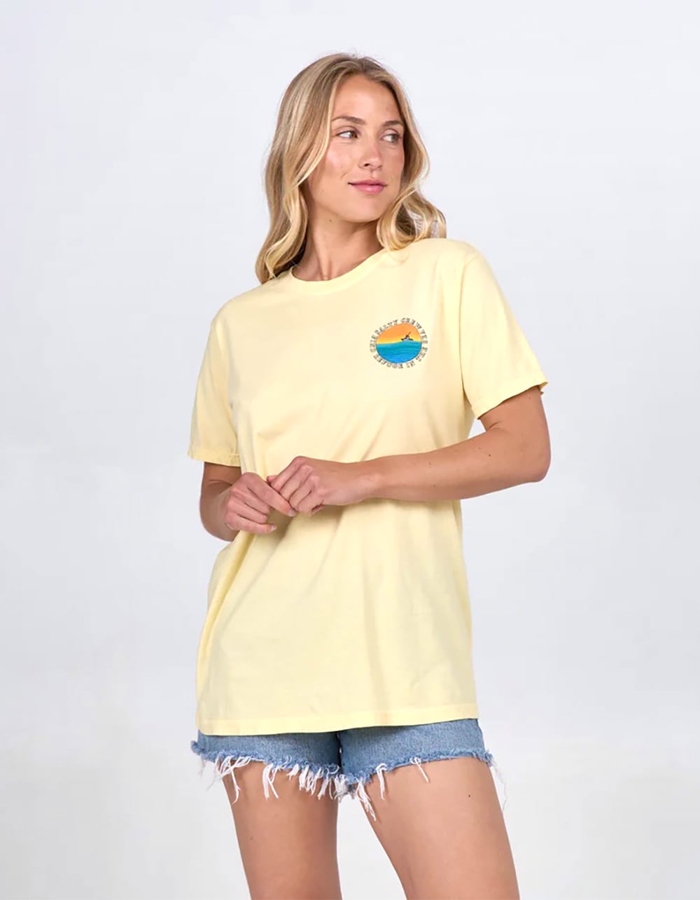SALTY CREW Sunset Womens Boyfriend Tee - YELLOW