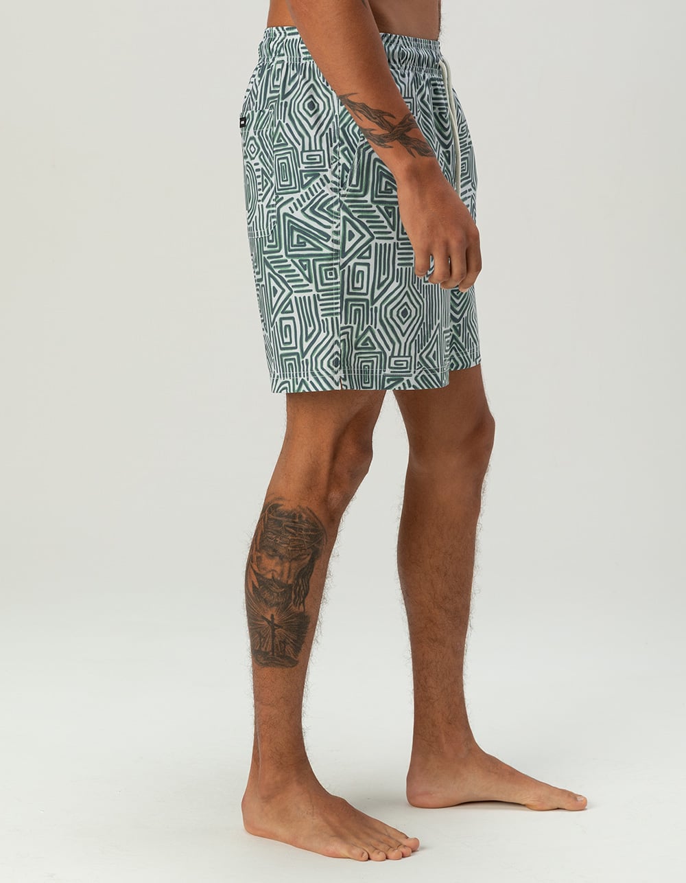 RSQ Mens 6.5" Swim Trunks - GREEN COMBO
