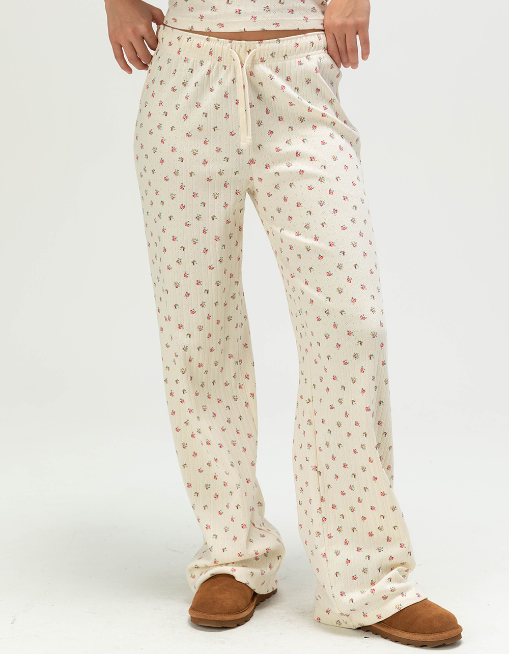 BRIXTON Off Duty Womens Knit Pants - Cream Combo