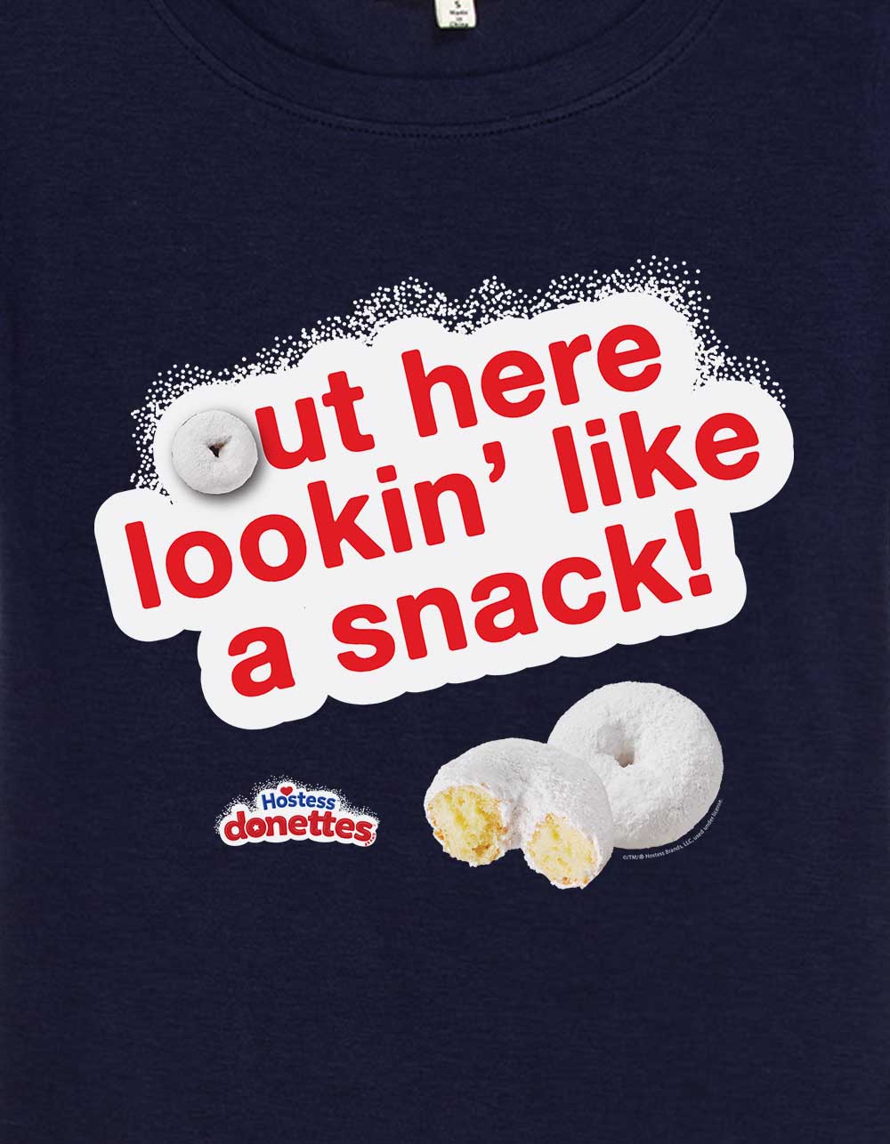 HOSTESS Lookin' Like A Snack Womens Baby Tee - NAVY