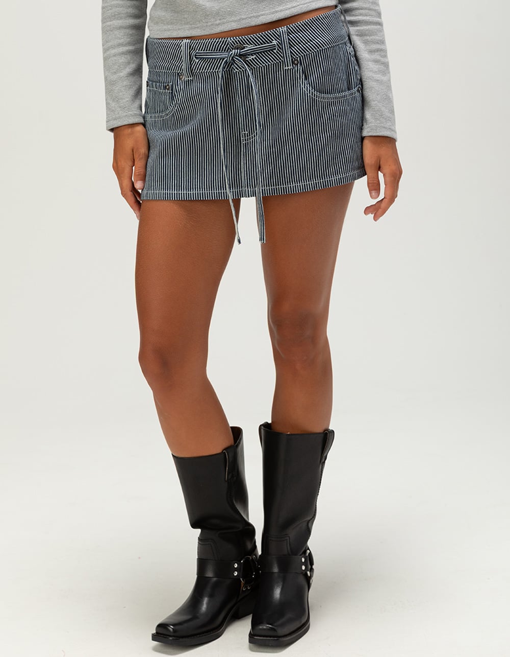 DICKIES Stripe Womens Skort - NAVY/WHITE