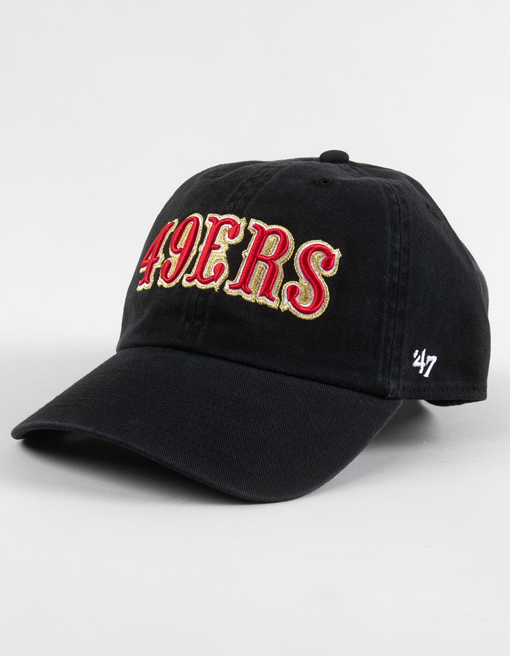 47 BRAND San Francisco 49ers '47 Clean Up Strapback Hat - BLACK COMBO