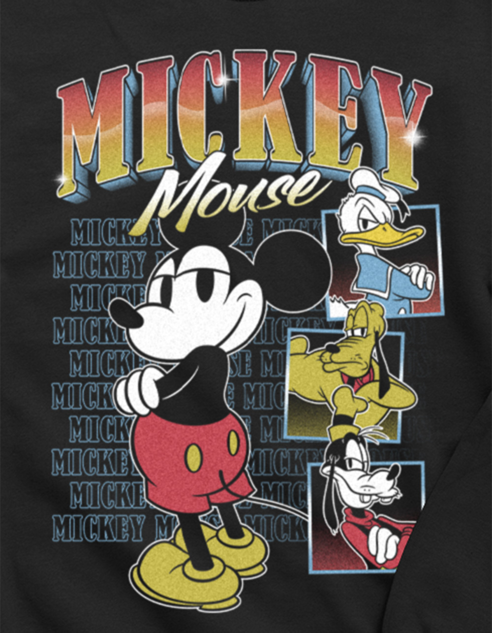 DISNEY Rewind Mickey Crew Unisex Crewneck Sweatshirt - BLACK