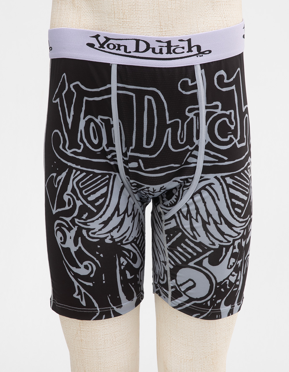 VON DUTCH Black Motor Mens Boxer Briefs - MULTI
