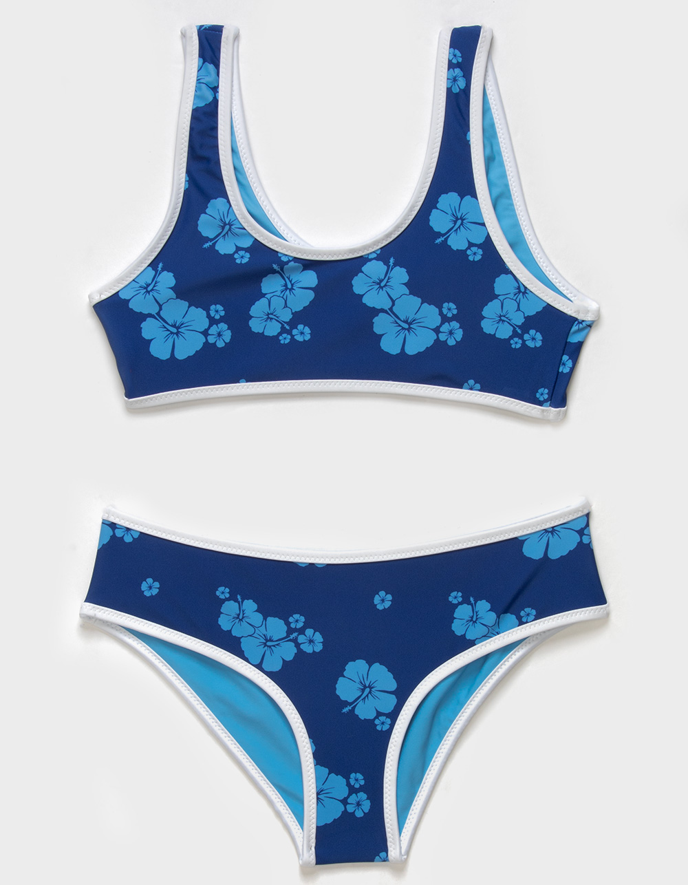 FULL TILT Reversible Girls Bralette Bikini Set - BLUE COMBO