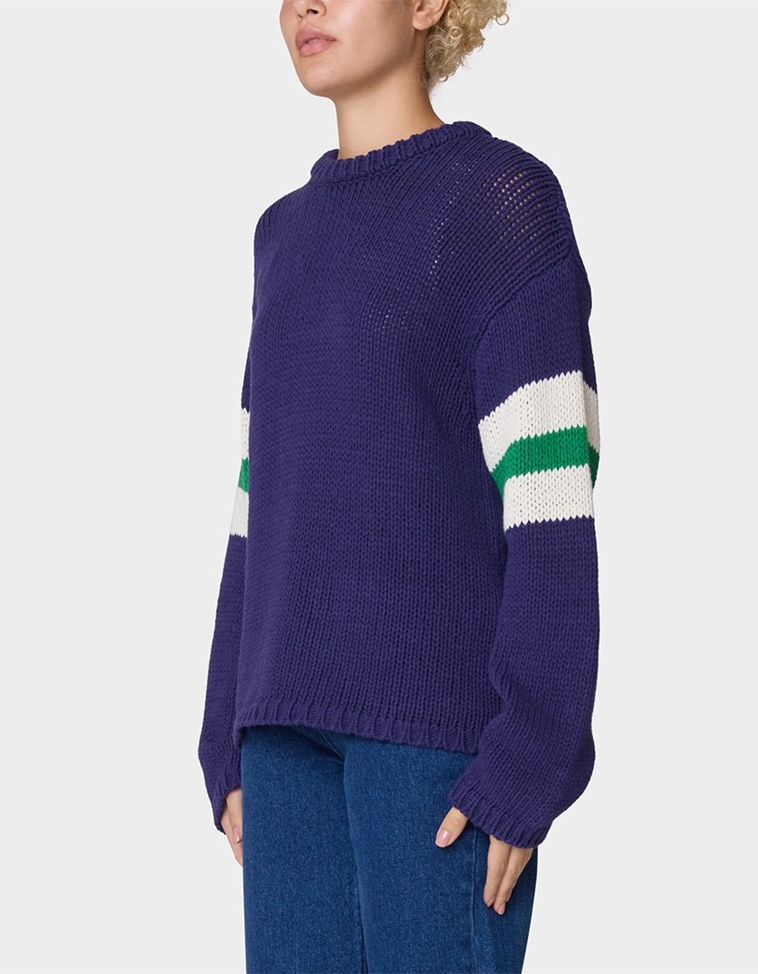 OBEY Zone Stripe Womens Sweater - NAVY