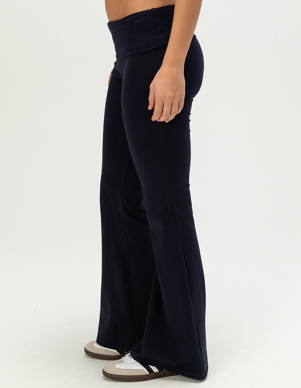 TILLYS Fold Over Flare Womens Pants - NAVY