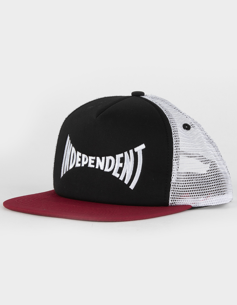 Independent Span Mesh Trucker High Profile Hat - Black/Red/White