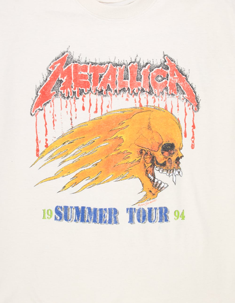 METALLICA Tour Mens Boxy Tee - CREAM