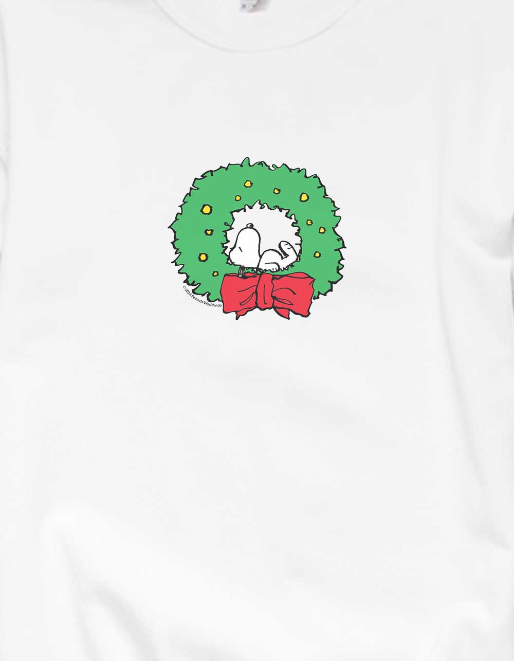 PEANUTS Snoopy Wreath Unisex Crewneck Sweatshirt - WHITE