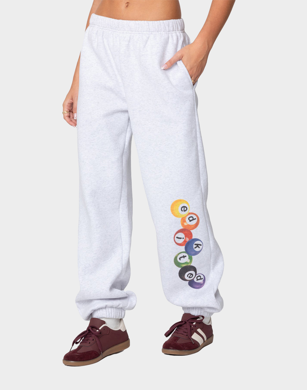 EDIKTED Billiard Oversized Sweatpants - GRAY