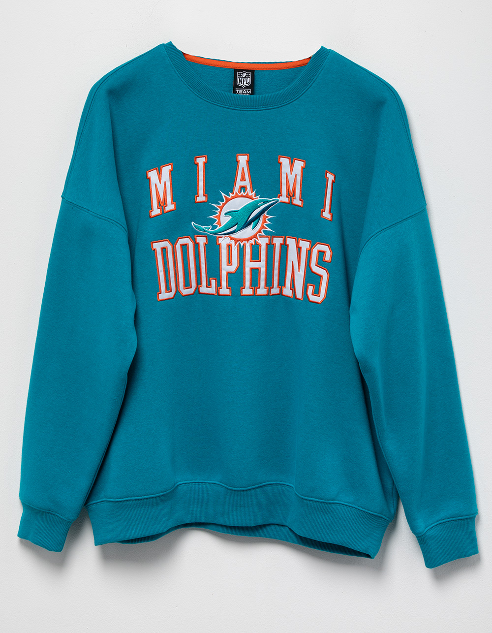 NFL Miami Dolphins Embroidered Womens Crewneck Sweatshirt - AQUA | Tillys