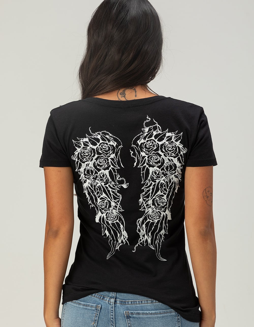 METAL MULISHA Briar Angel Womens V-Neck Tee - BLACK