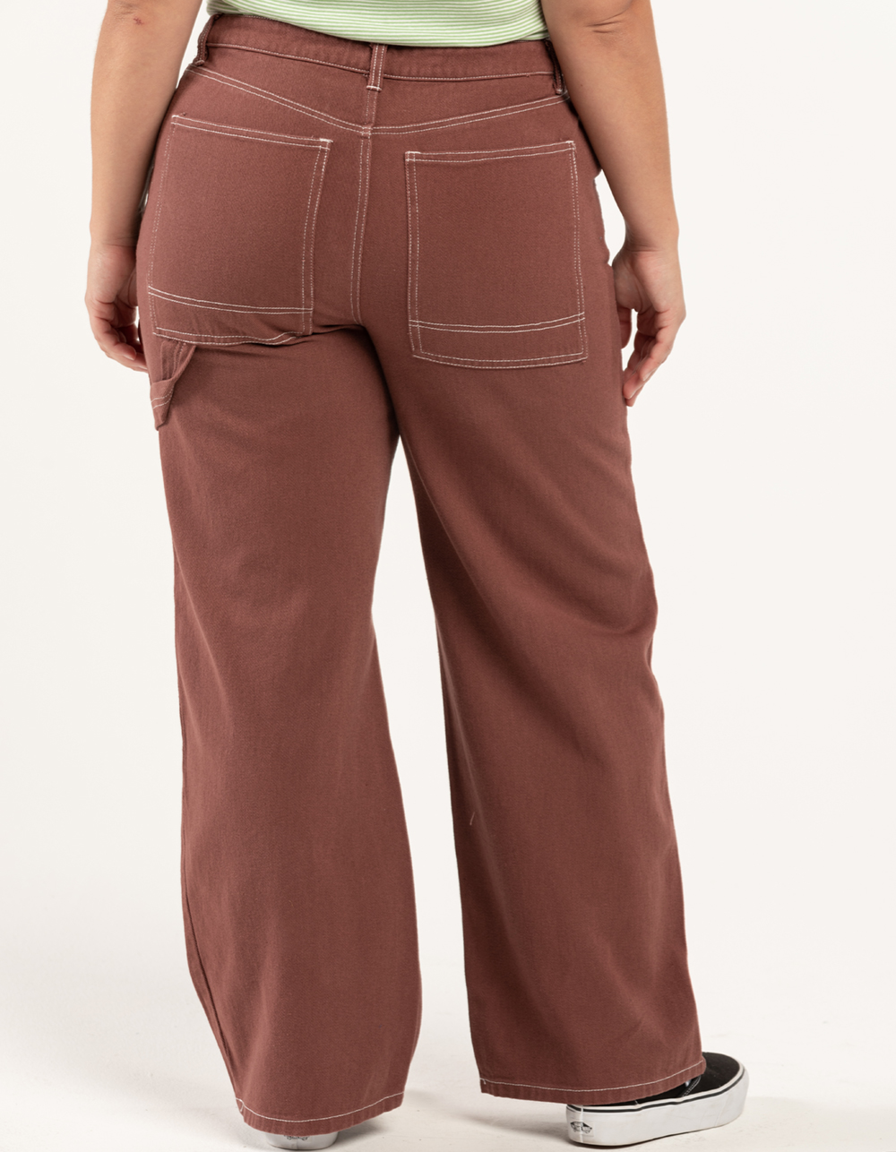 RSQ Womens High Rise Relax Carpenter Pants - BROWN