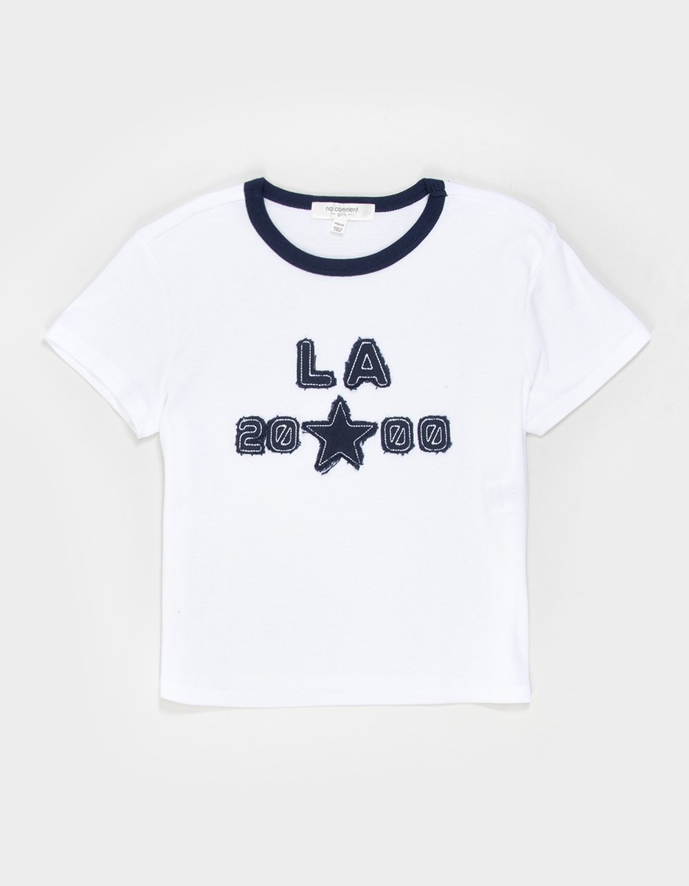 NO COMMENT LA 2000 Patch Girls Tee - WHT/NVY