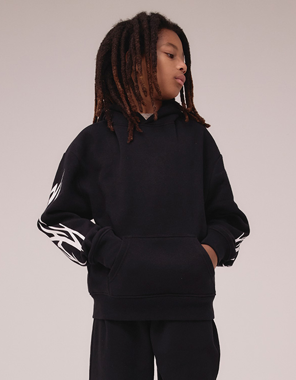RSQ Boys Tribal Oversized Hoodie - BLACK