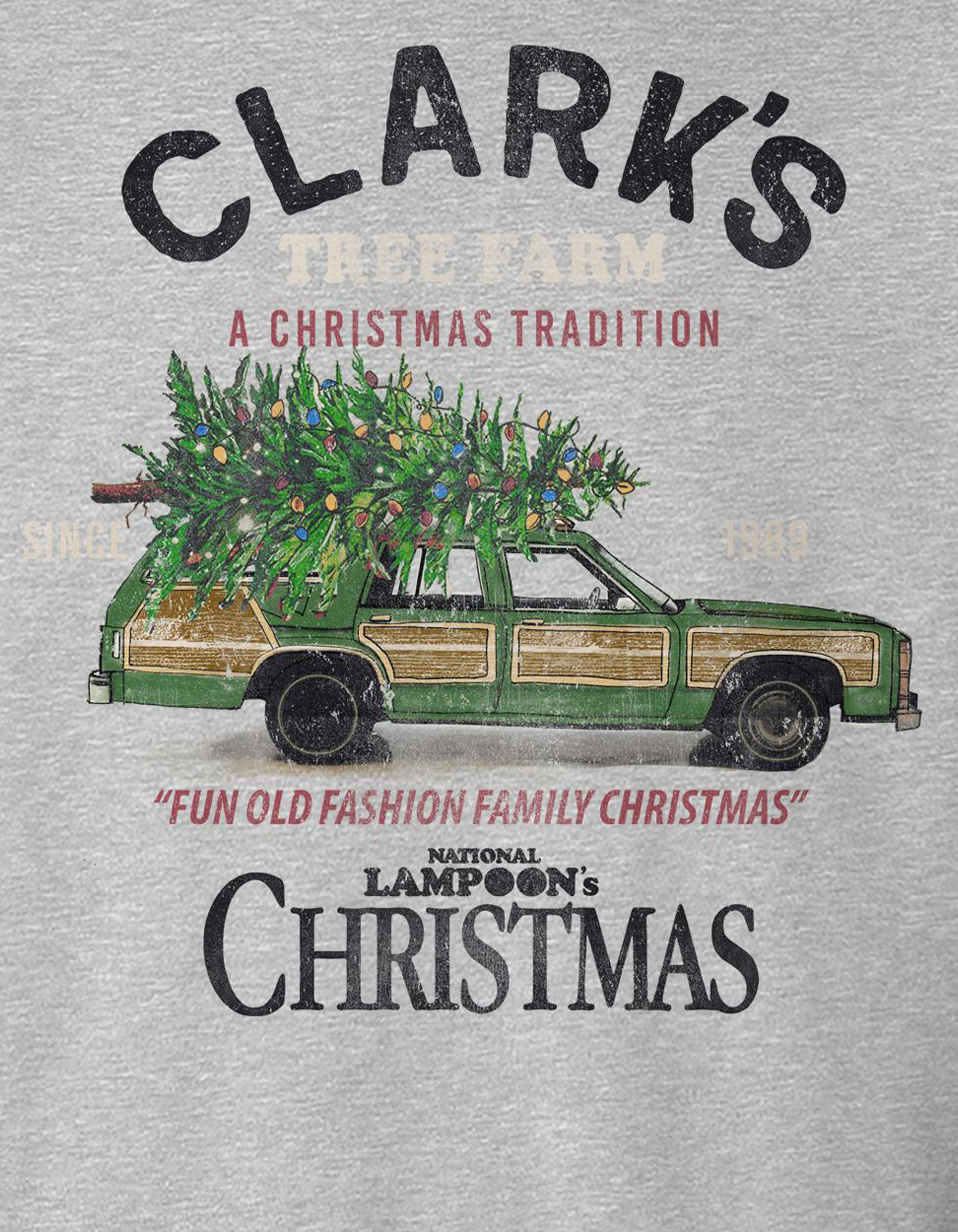 NATIONAL LAMPOON'S CHRISTMAS VACATION Clark's Tree Farm Unisex Crewneck Sweatshirt - HEATHER GRAY