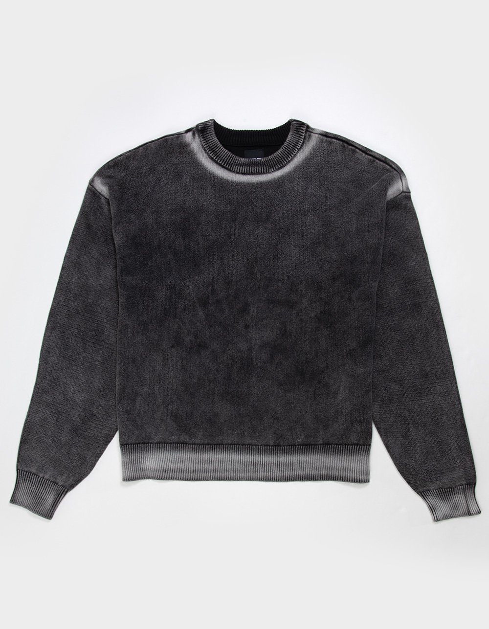 RSQ Mens WASHED Grunge Sweater - BLACK