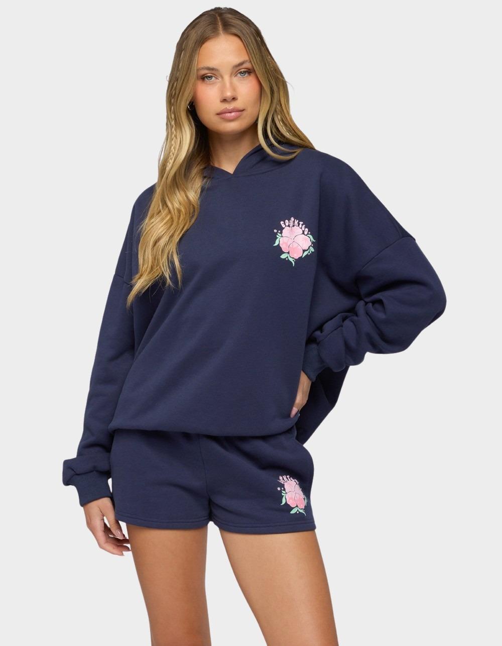 EDIKTED Beach Bloom Hoodie - NAVY