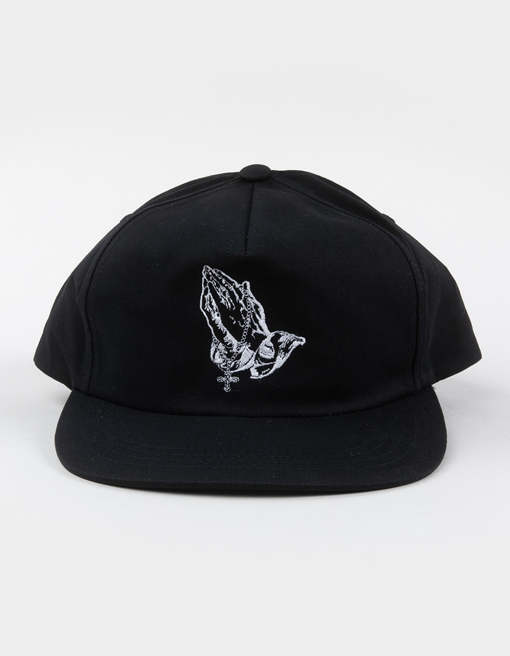 LA FAMILIA Prayer Hands Snapback Hat - BLACK