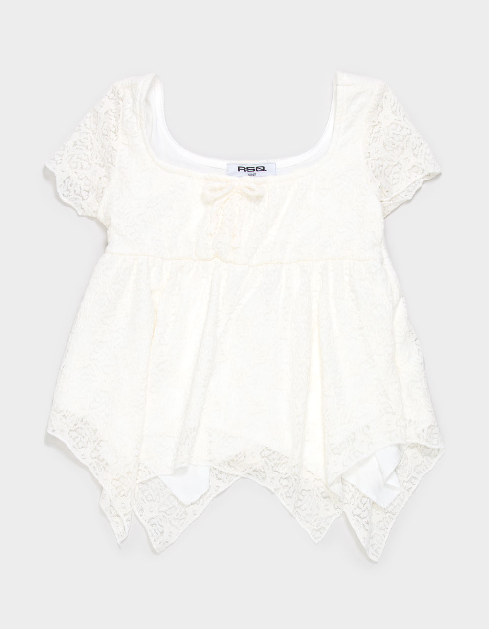 RSQ Girls Texture Babydoll Top - IVORY