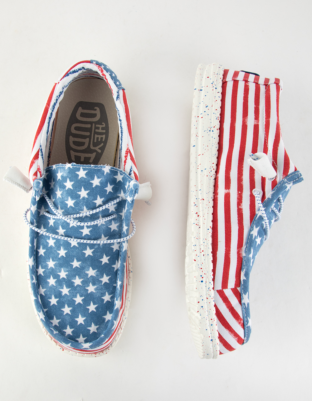 HEY DUDE Wally Patriotic Mens Shoes - RED COMBO