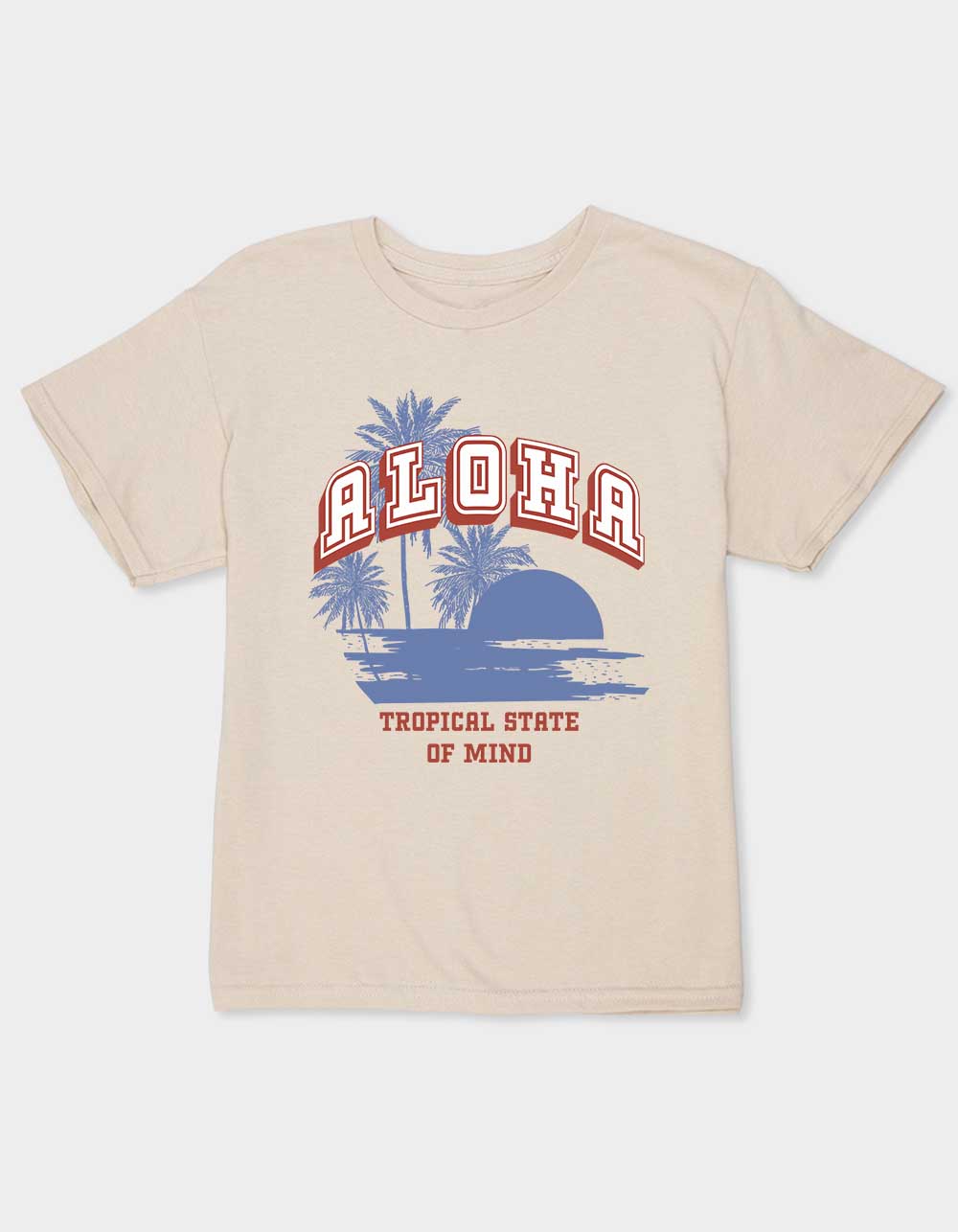 ALOHA Tropical State Of Mind Unisex Kids Tee - SAND