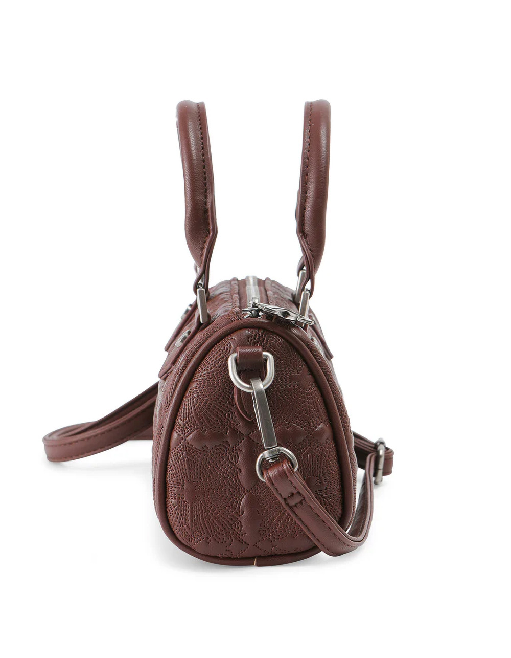 VON DUTCH Embroidered Chopper Hanna Bag - BROWN