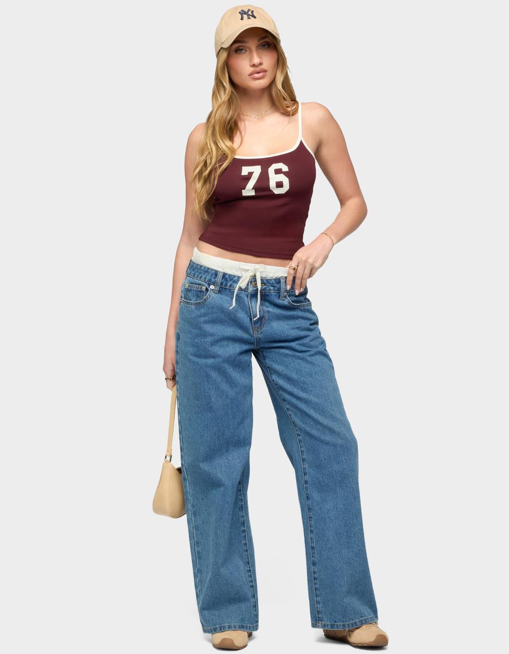 EDIKTED 76 Contrast Tank Top - DK RED