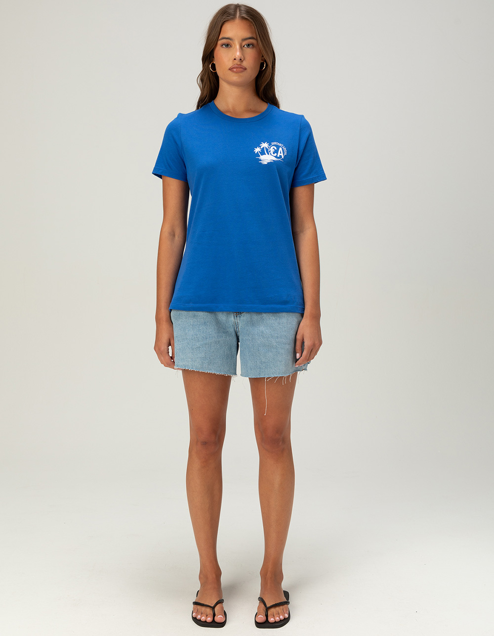 DISTANT LOCAL LA Womens Boyfriend Tee - BLUE