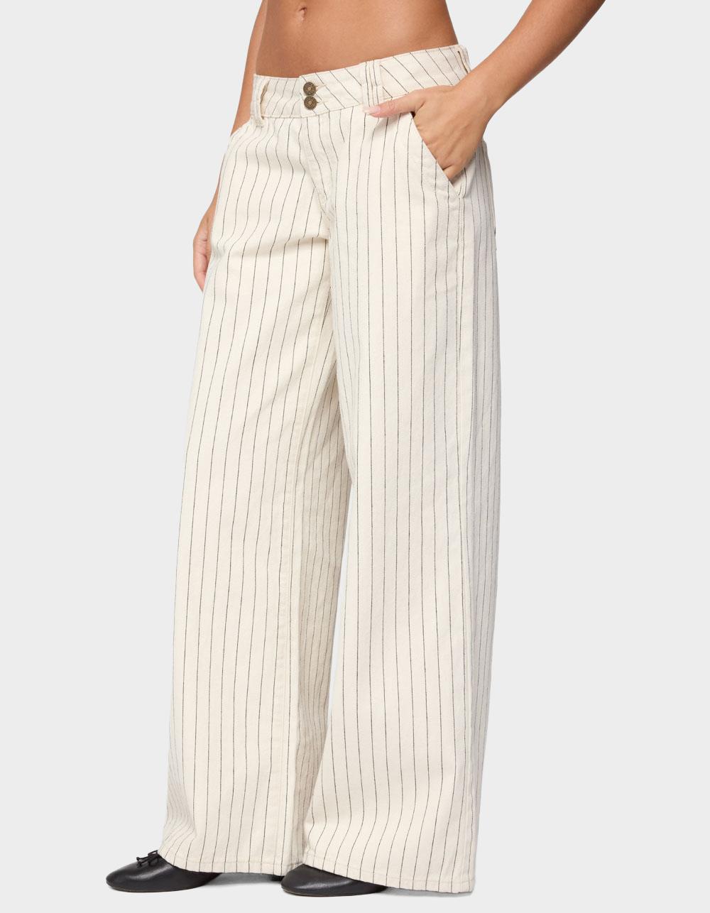 EDIKTED Cory Striped Low Rise Jeans