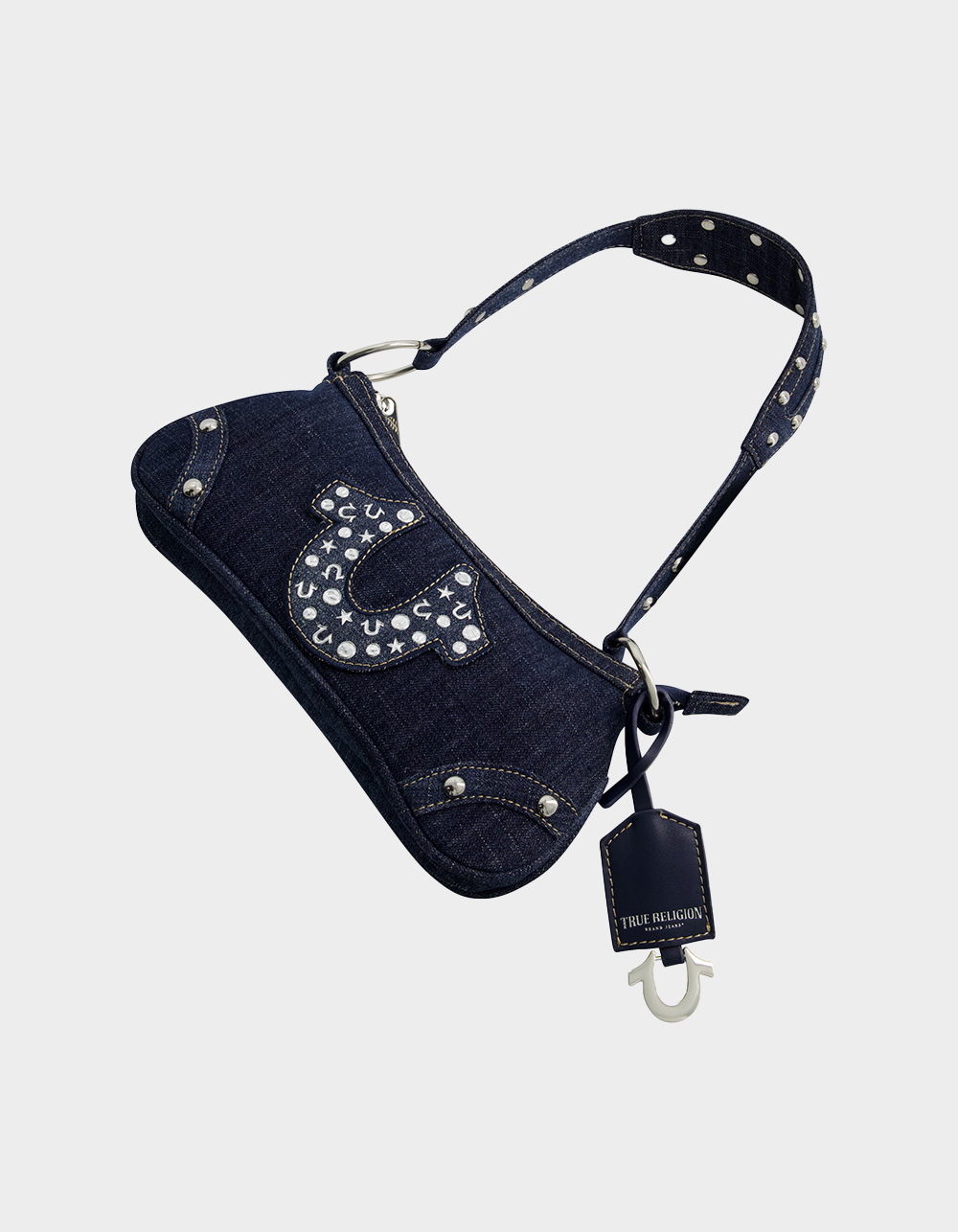 TRUE RELIGION Horseshoe Denim Shoulder Bag - DENIM