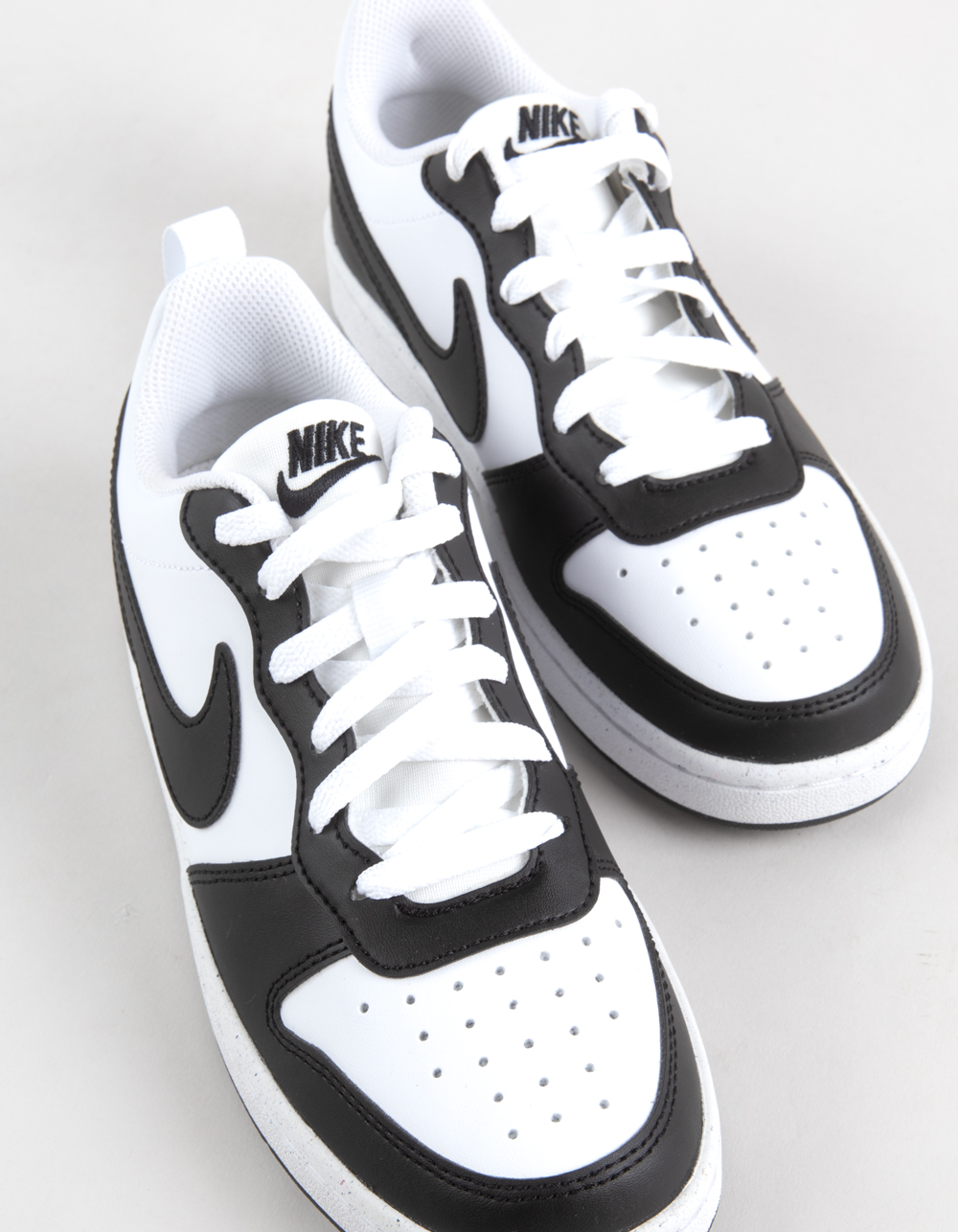 NIKE Court Borough Low Recraft Boys Shoes - WHITE/BLACK