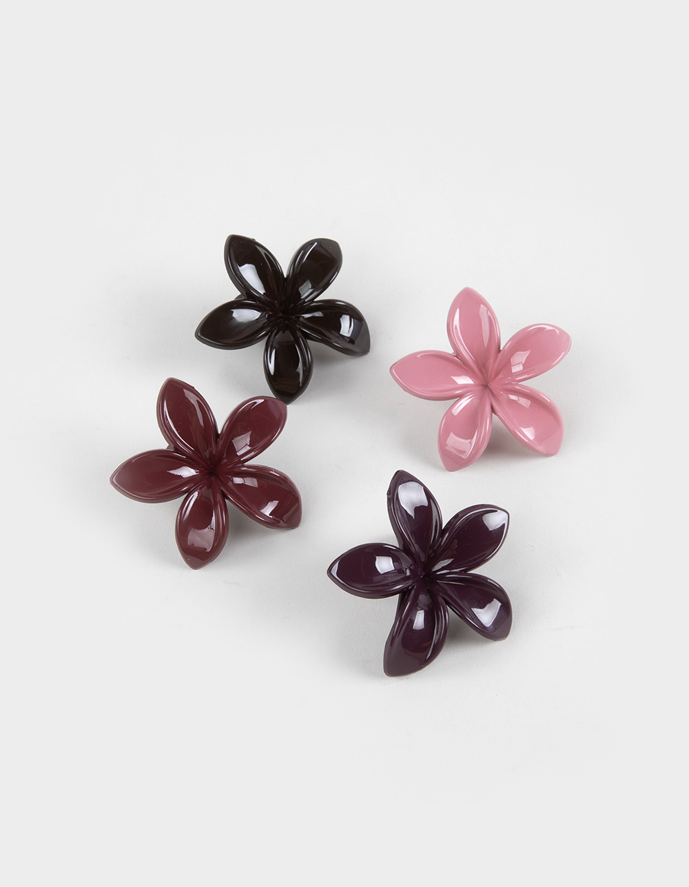 FULL TILT 4 Pack Hibiscus Hair Clips - MULTI