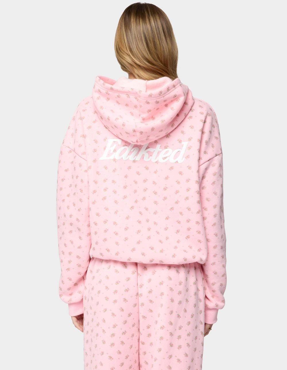 EDIKTED Flower Power Hoodie - LIGHT PINK